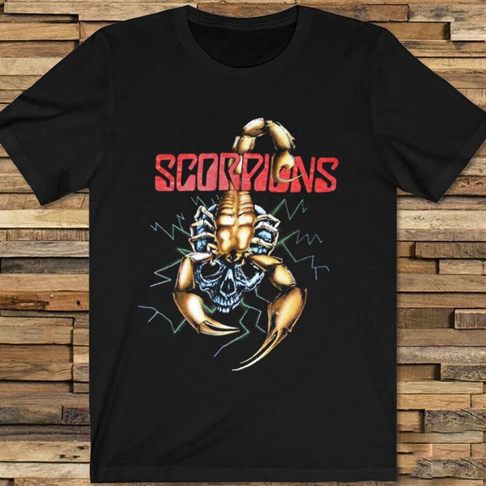 Classic Scorpions Band Tour T-shirt Short Sleeve Black All Size T-shirt Thaeb131